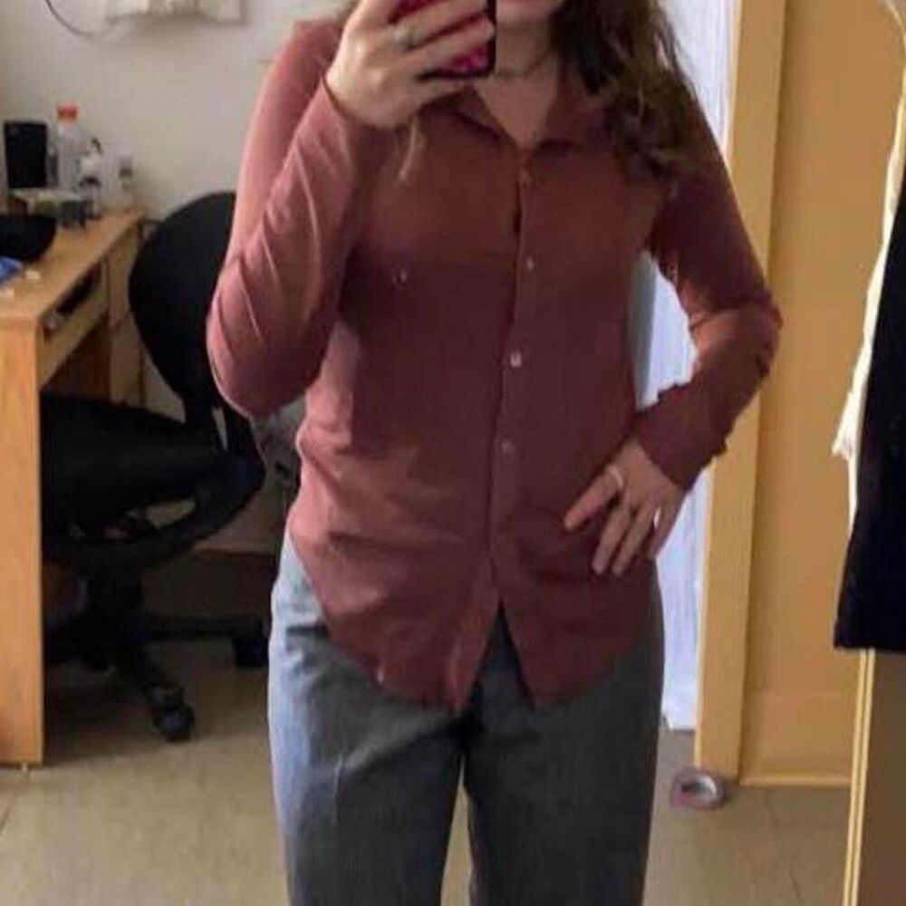Aritzia Women's Brown and Pink Blouse - Picture 3 of 3